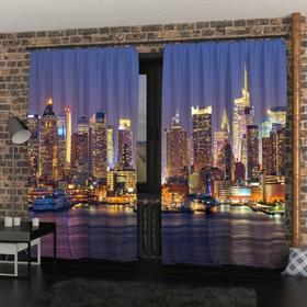 Фотошторы «Манхеттен ночью», размер 150х260 см, габардин