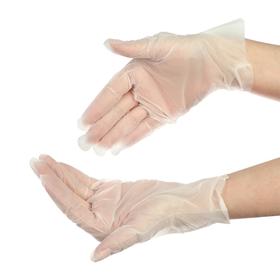 Перчатки одноразовые VINYLTEP, прозрачные, размер S, 100 шт