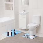 Набор ковриков для ванны и туалета Доляна «Полосатый», 2 шт: 40×50, 50×80 см - фото 799363836