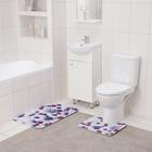 Набор ковриков для ванны и туалета Доляна «Цветная галька», 2 шт: 40×50, 50×80 см - фото 799363855