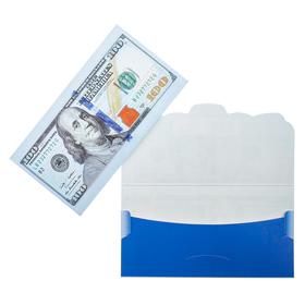Конверт для денег "100 долларов" глиттер, голубые