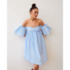 Платье с открытыми плечами MIST, р. 46, голубой - фото 799423144