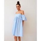 Платье с открытыми плечами MIST, р. 46, голубой - фото 799365946