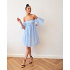 Платье с открытыми плечами MIST, р. 46, голубой - фото 799365947