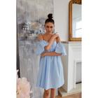 Платье с открытыми плечами MIST, р. 46, голубой - фото 799423146