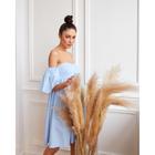 Платье с открытыми плечами MIST, р. 46, голубой - фото 799423147