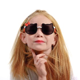 Очки солнцезащитные детские, UV400, линза 5х5 см, ширина 13 см, дужка 13.5 см, микс