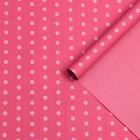 Бумага крафт, двусторонняя, розовый горох, 0,6 х 10 м - фото 1504683