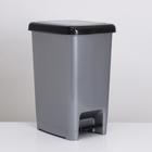 Ведро для мусора с педалью DDSTYLE «Слим», 40 л, цвет серо-чёрный - фото 3802316