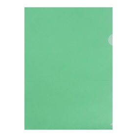 Папка-уголок А4 180мкм Calligrata 180мкм, прозрачная, зеленая