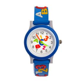 Часы наручные детские "Цифры и буквы", d=3 см, ремешок 20 см в Донецке