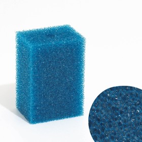 Губка прямоугольная для фильтра, синяя №5, 6х8х12 см