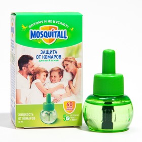 Жидкость Mosquitall "Защита для всей семьи" от комаров, 60 ночей, 30 мл