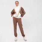 Спортивный костюм женский (свитшот, брюки) MINAKU: Casual Collection, цвет экрю, размер 48 - фото 2730432