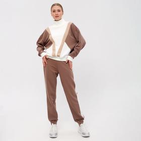 Спортивный костюм женский (свитшот, брюки) MINAKU: Casual Collection, цвет экрю, размер 48