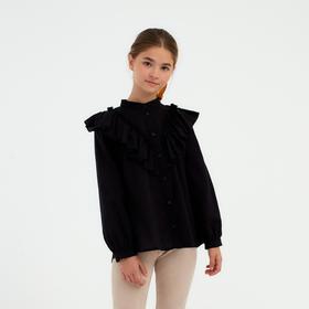 {{photo.Alt || photo.Description || 'Рубашка для девочки MINAKU: Cotton collection, цвет чёрный, рост 104 см'}}