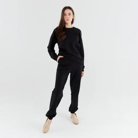 Спортивный костюм женский (свитшот, брюки) MINAKU: Casual Collection, цвет чёрный, размер 42