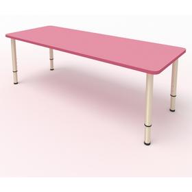 Стол детский регулируемый, 2-х местный, 1200 × 450 × 400 мм, группа 0-3, цвет розовый