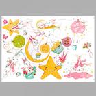 Наклейка пластик интерьерная цветная "Зайки, воздушные шары и звёзды" 60х90 см - фото 799464377