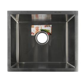 Мойка кухонная AFLORN AF95043, врезная, S=3,0 и 0,8 мм, 50х43х20 см, сифон, сатин