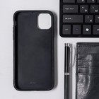 Чехол LuazON для iPhone 11, с отсеком под карты, текстиль+кожзам, красный - фото 799468468