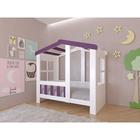 Детская кровать-чердак «Астра домик», без ящика, цвет белый / фиолетовый - фото 7041196