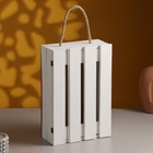 Подарочный ящик 30×20×10 см деревянный с откидной крышкой, с замком, ручка, белый - фото 1529608