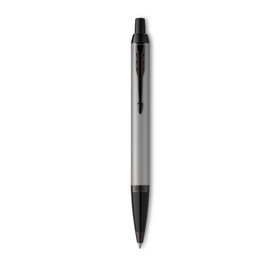 Ручка шариковая Parker IM Achromatic Grey BT корпус из нержавеющей стали, серый матовый, синие чернила