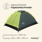 Палатка туристическая VENDE 3, размер 205 х 180 х 120 см, 3-местная, однослойная - фото 7955238