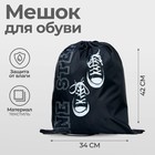 Мешок для обуви 420 х 340 мм, Calligrata «Кеды», чёрный Мешок для обуви 420 х 340 мм, Calligrata «Кеды», чёрный