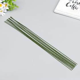 Проволока для творчества "Florico" 1.6 мм, 12 шт, 40 см, в бумажной оплётке, зелёный