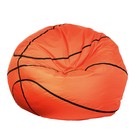 Кресло-мешок "Баскетбольный мяч", d110, цвет черный/оранжевый - фото 1378329