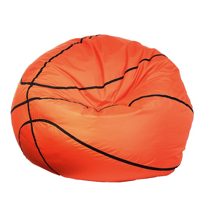 Кресло-мешок "Баскетбольный мяч", d110, цвет черный/оранжевый