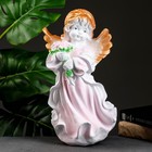 Фигура "Ангел в платье с букетом" бело-розовый 20х21х36см - фото 255993
