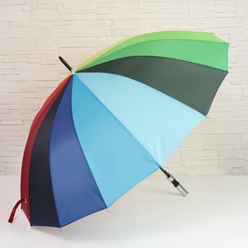 Зонт - трость полуавтоматический «Радужное настроение», ветроустойчивый, 16 спиц, R = 59 см, разноцветный