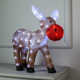 Светодиодная фигура «Мультяшный олень» 45 × 40 × 25 см, акрил, 50 LED, 220 В, свечение белое
