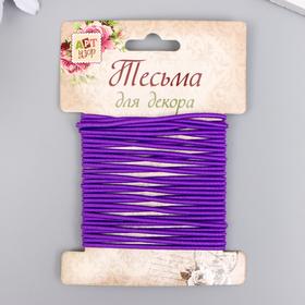 Тесьма декоративная резинка "Фиолетовая круглая" намотка 4 м ширина 0,2 см