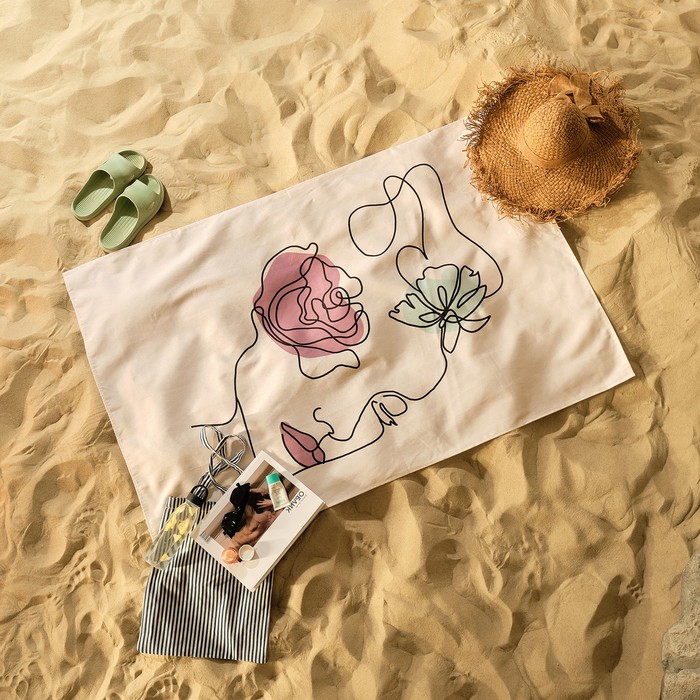 Полотенце пляжное Этель «Девушка» 96х146 см, 100% хлопок - фото 1691042
