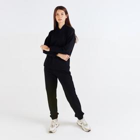 Костюм женский (худи, брюки) MINAKU: Casual Collection цвет чёрный, р-р 50