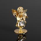 Сувенир "Ангел с арфой" с 1 кристаллом ,на подставке 5,5х3,5х6см - фото 1591879