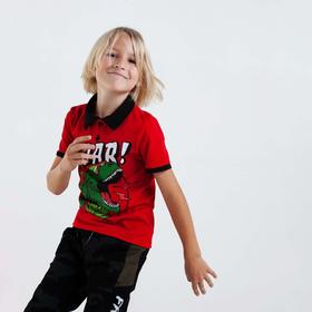 Футболка-поло для мальчика, цвет красный, рост 110 см (5 лет)