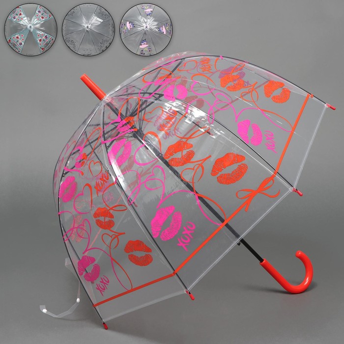 Зонт - трость полуавтоматический «Ассорти», 8 спиц, R = 40 см, цвет МИКС - фото 799580662