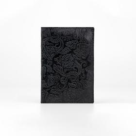 Обложка для паспорта, цвет чёрный, «Пионы»