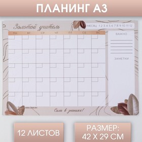 Планинг А3, 12 листов «Золотой учитель»