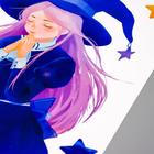 Наклейка пластик интерьерная цветная "Девушка-звездочёт" 60х90 см - фото 799585737