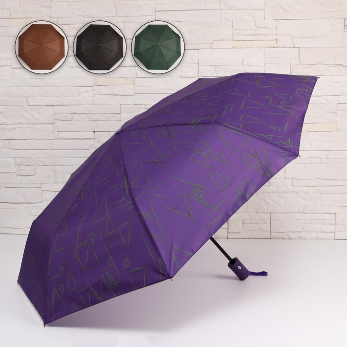 Зонт автоматический «Акцент», 3 сложения, 8 спиц, R = 49 см, цвет МИКС - фото 2810824