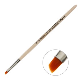 Кисть Синтетика Наклонная №4 (диаметр обоймы 4 мм; длина волоса 4/7 мм) деревянная ручка, (100 шт)