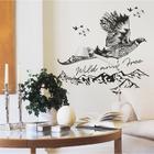 Наклейка пластик интерьерная чёрная "Дикая птица" 30х90 см - фото 799587876