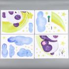 Наклейка пластик интерьерная цветная "Панда на месяце" 25х35 см набор 4 листа - фото 799588613