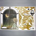 Наклейка пластик интерьерная цветная "Малышка с кошкой на окошке" 60х90 см - фото 799588661